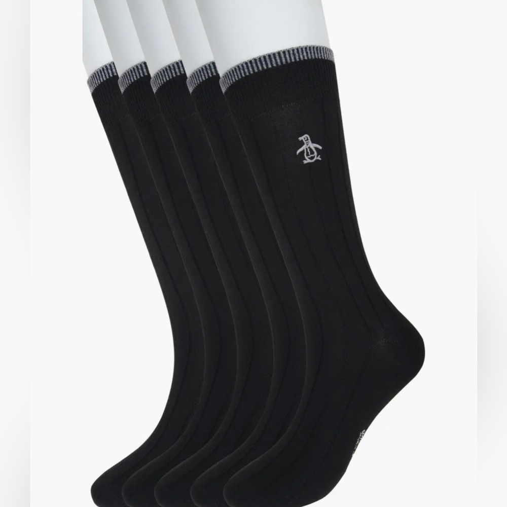 Original Penguin Men's Black Crew Socks - 5 Pack